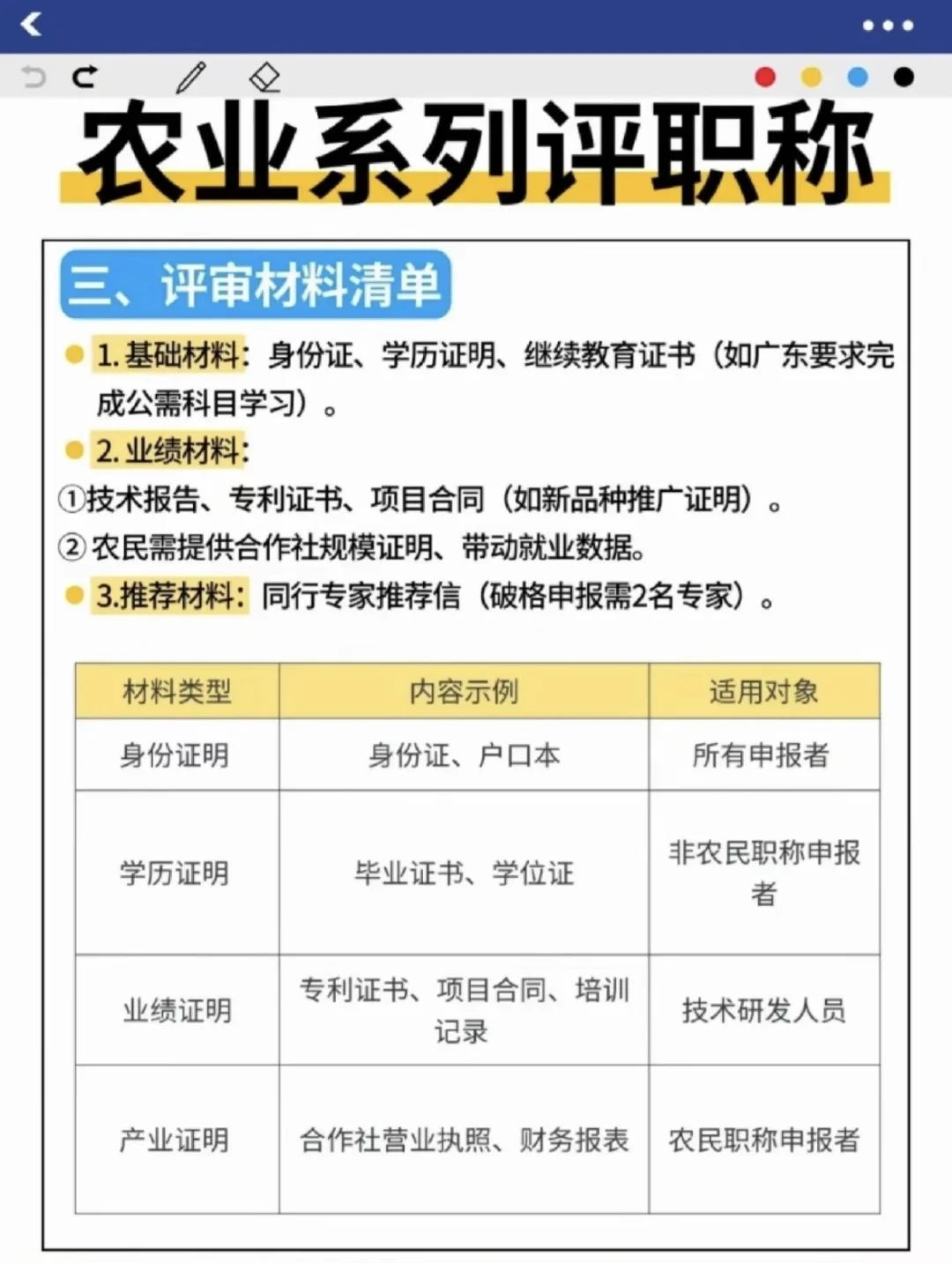 农业系列评职称