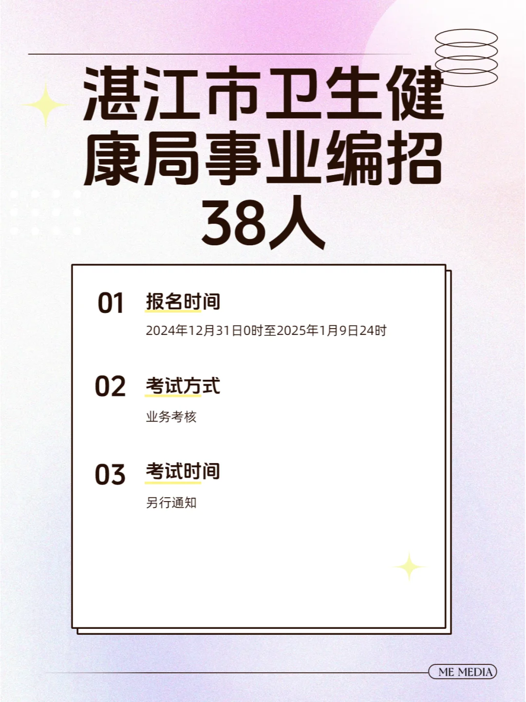 快！湛江市卫健局事业编招38人！