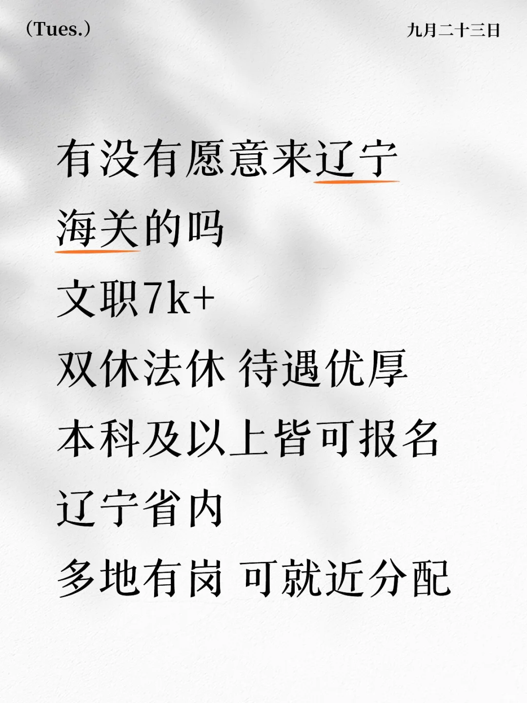 辽宁海关补录急招🎉正式直签！带编！！