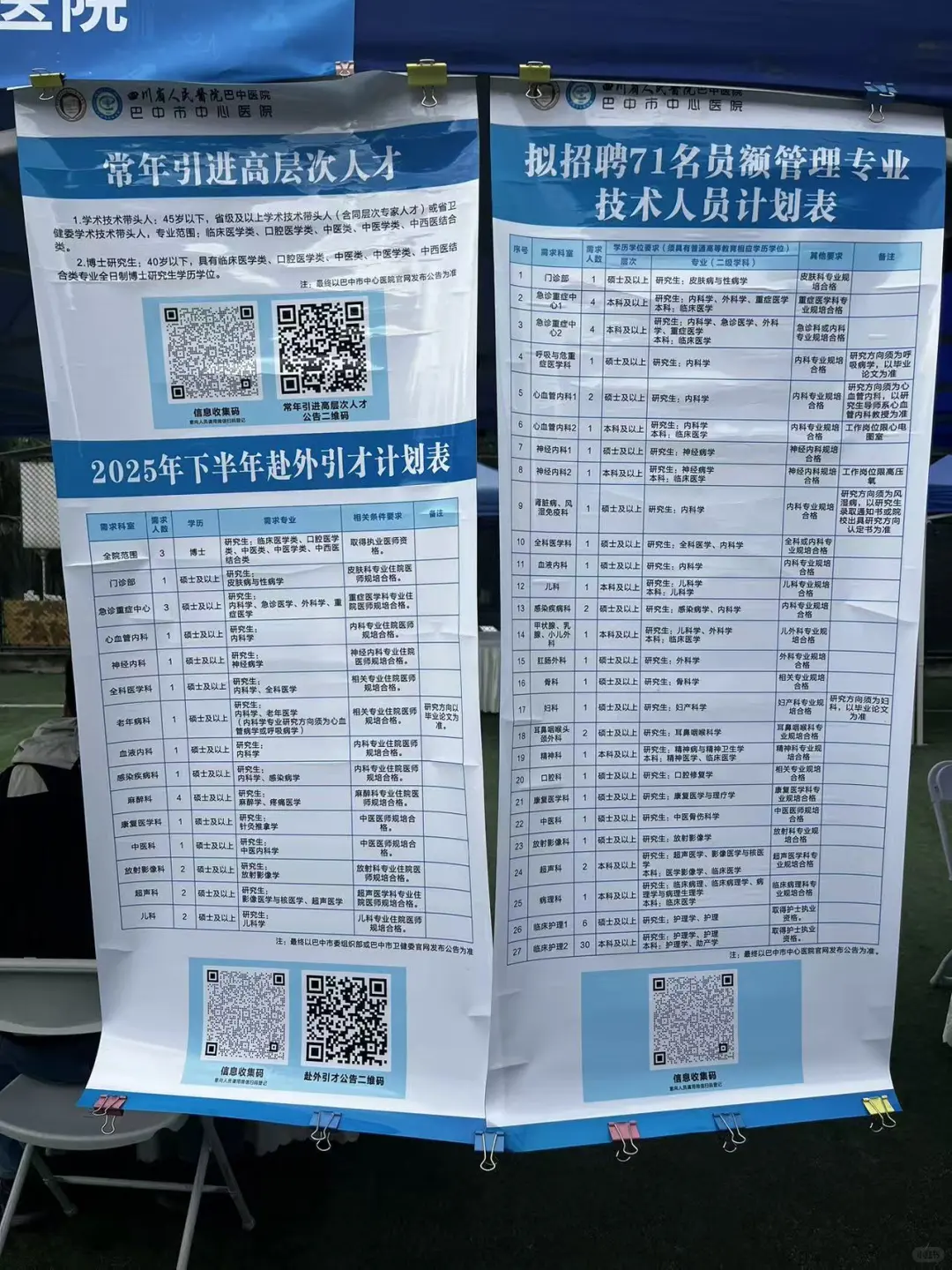 华西双选会21号下午场拍摄的部分招聘海报1