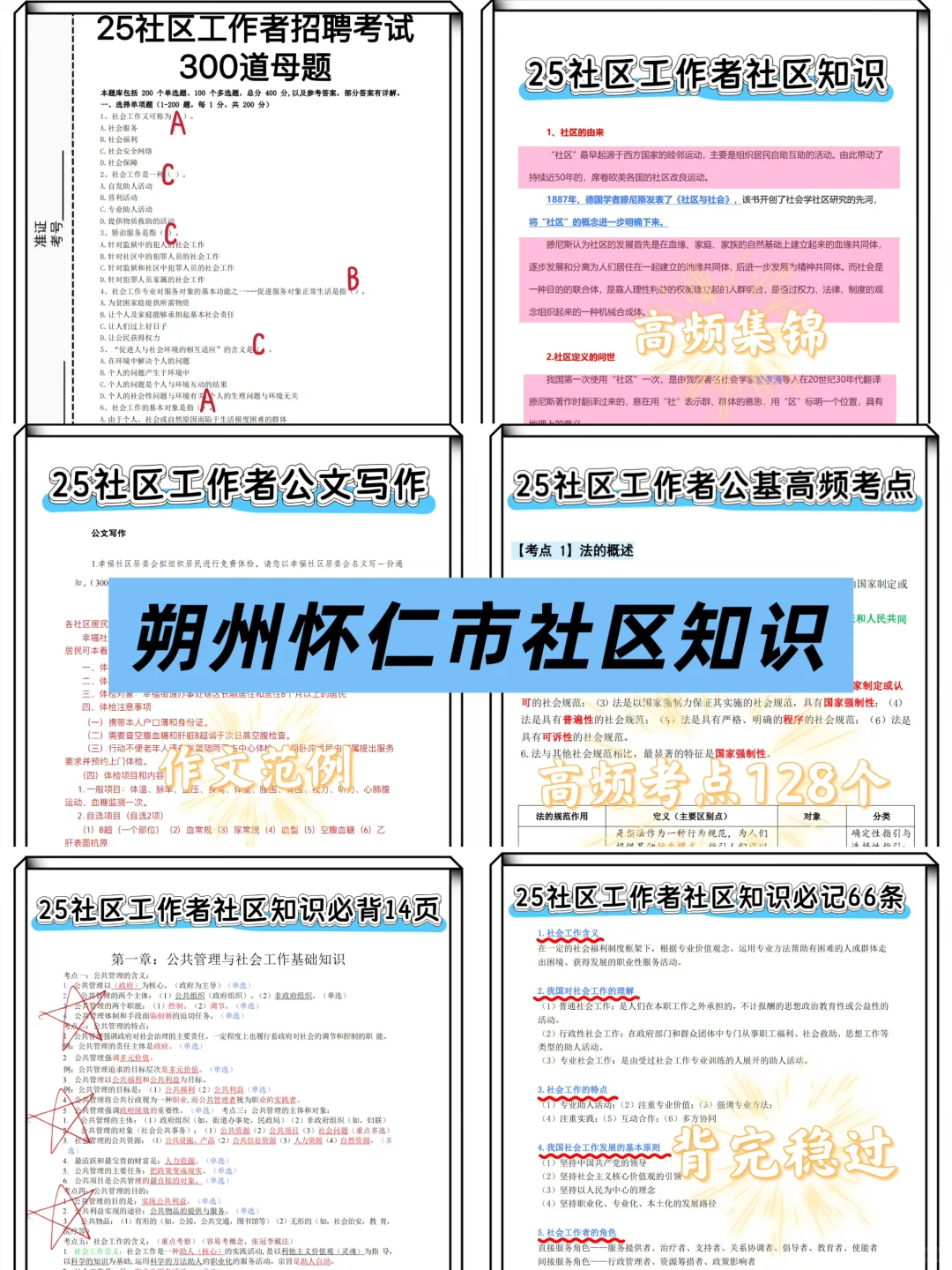 朔州怀仁市社区工作者很水的，概率考这些