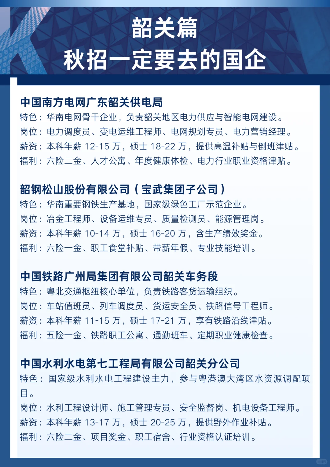 韶关篇：秋招一定要去的国企