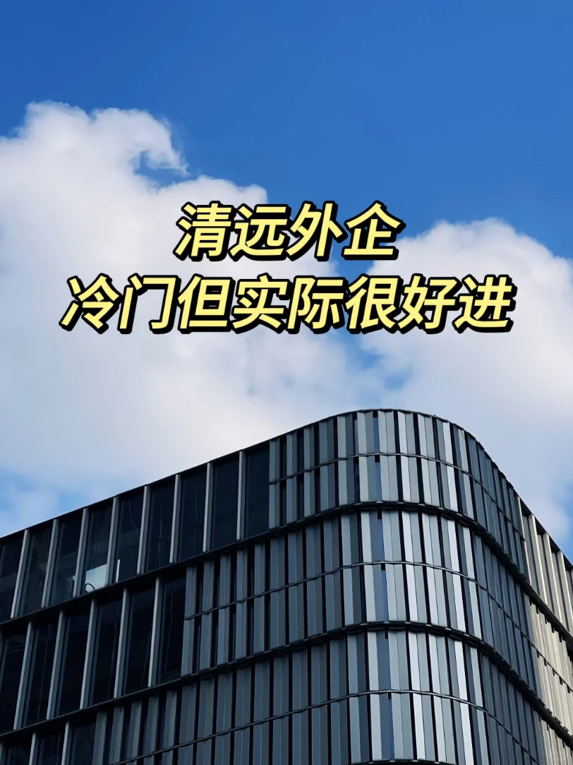 冷门但实际好进的清远外企