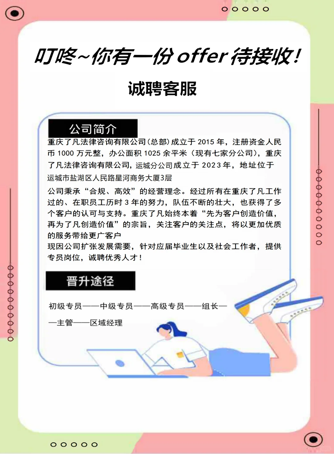 招聘啦^O^