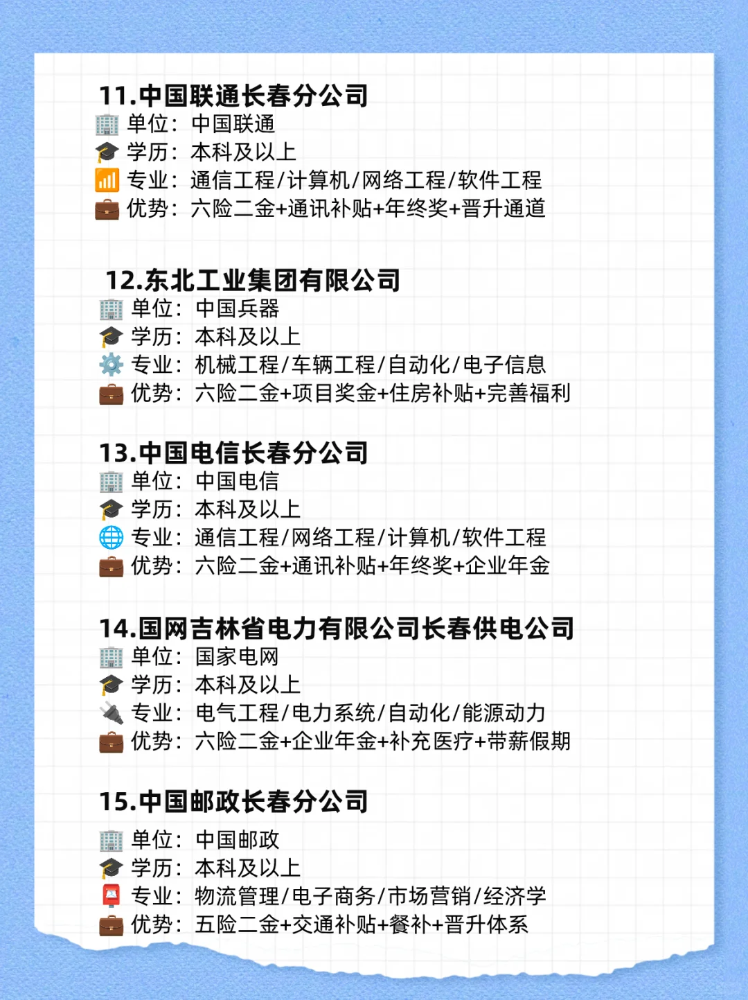 应届生秋招别错过这些央国企——长春篇！！
