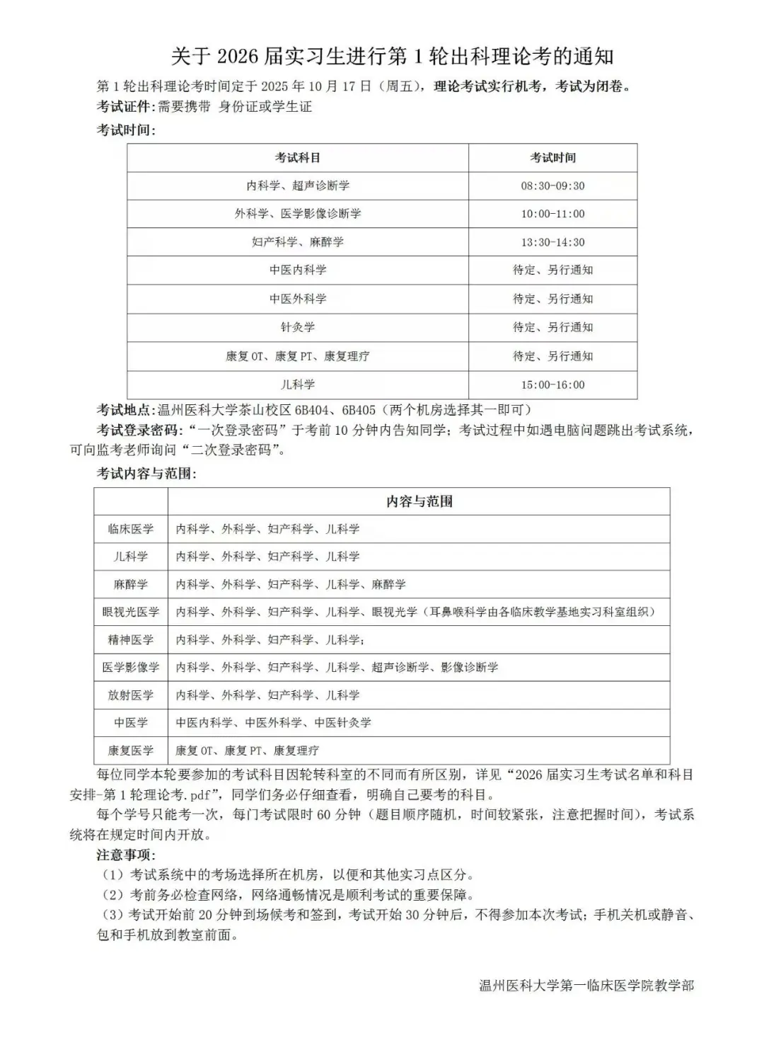 温附一实习｜大轮出科考（理论）内科+外科