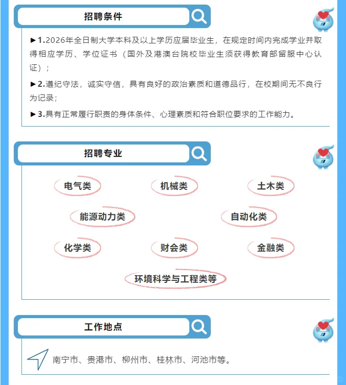 华电广西能源有限公司2026年校园招聘公告
