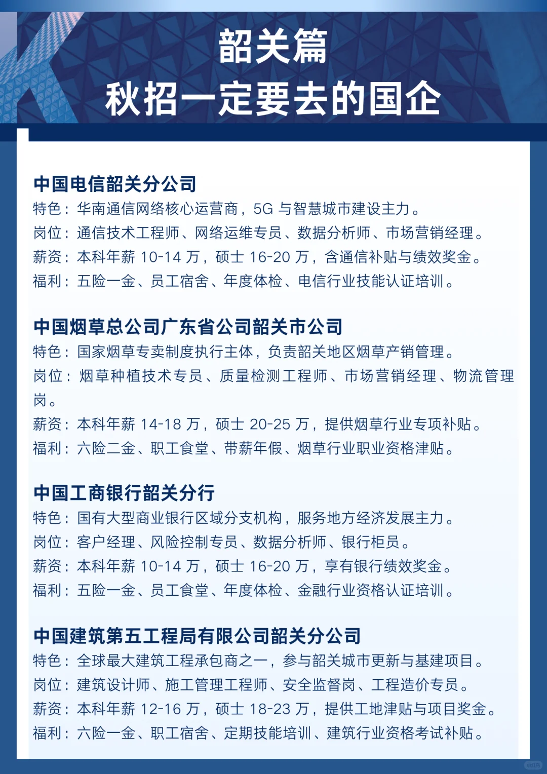 韶关篇：秋招一定要去的国企