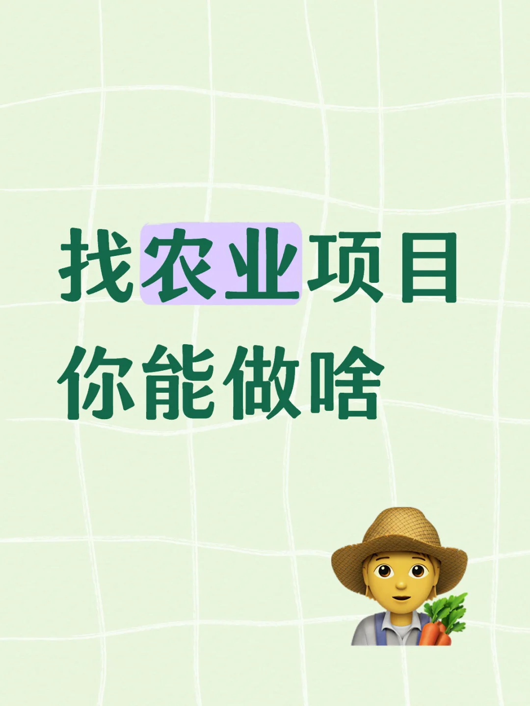 找农业项目，你能做啥？