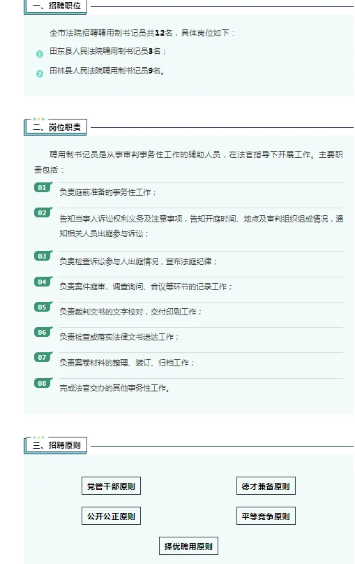 2025广西百色市法院聘用制书记员招聘公告