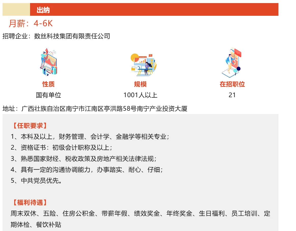 10.22招聘∶月入5000➕六险二金➕双休