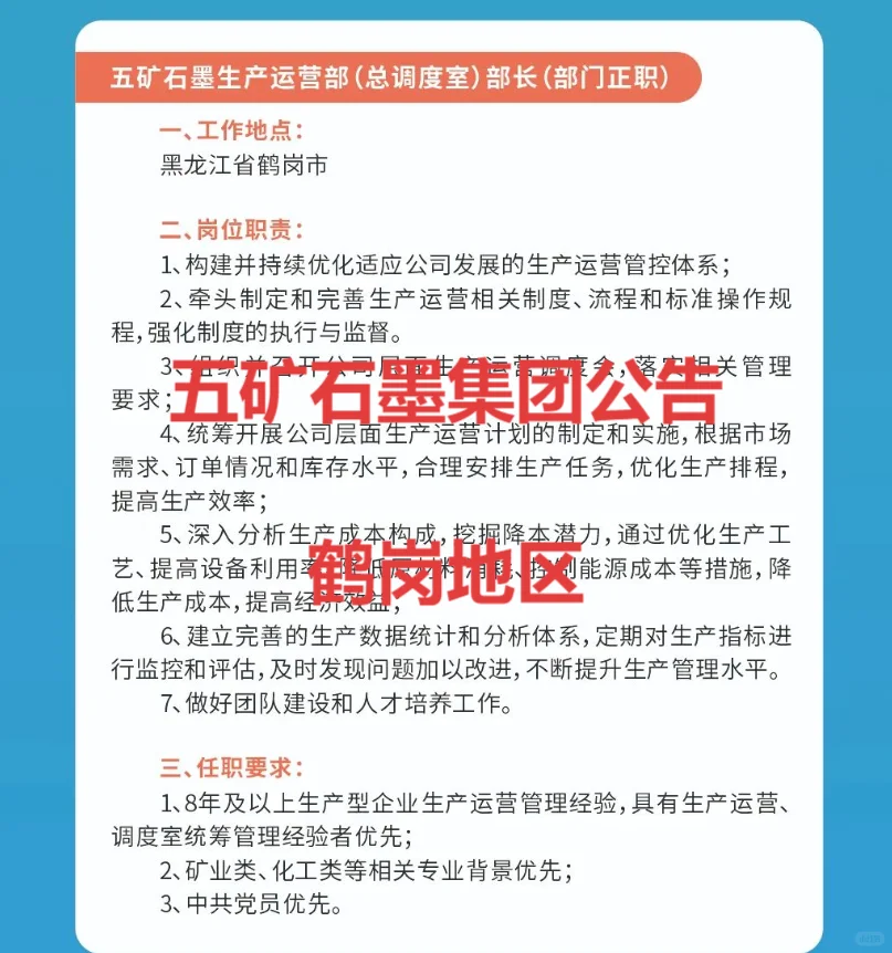 鹤岗五矿石墨公告