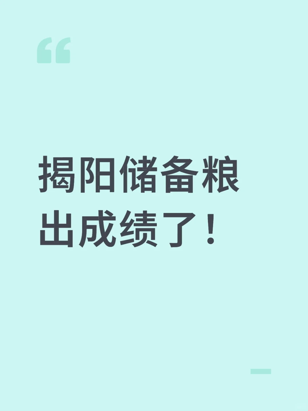 揭阳储备粮出成绩了！