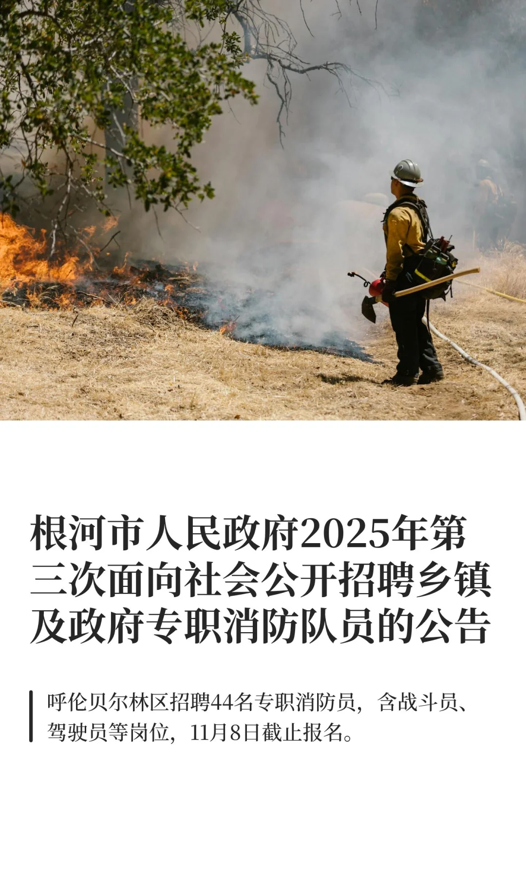 根河市人民政府2025年第三次面向社会公开招