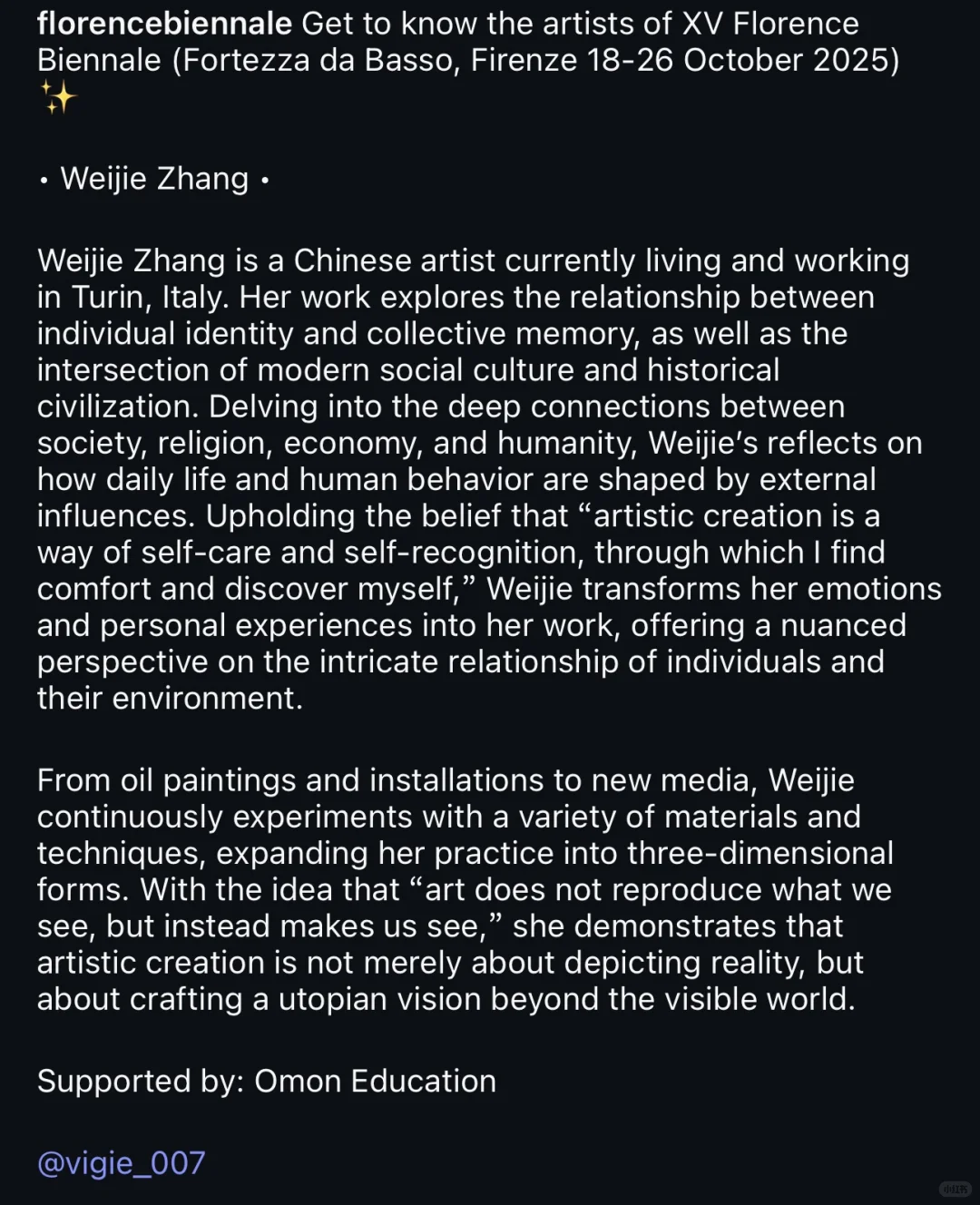 第十五届佛罗伦萨双年展Florence Biennale✨