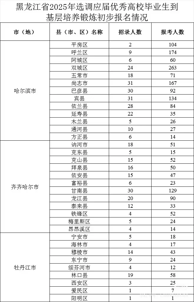 2025黑龙江选调生