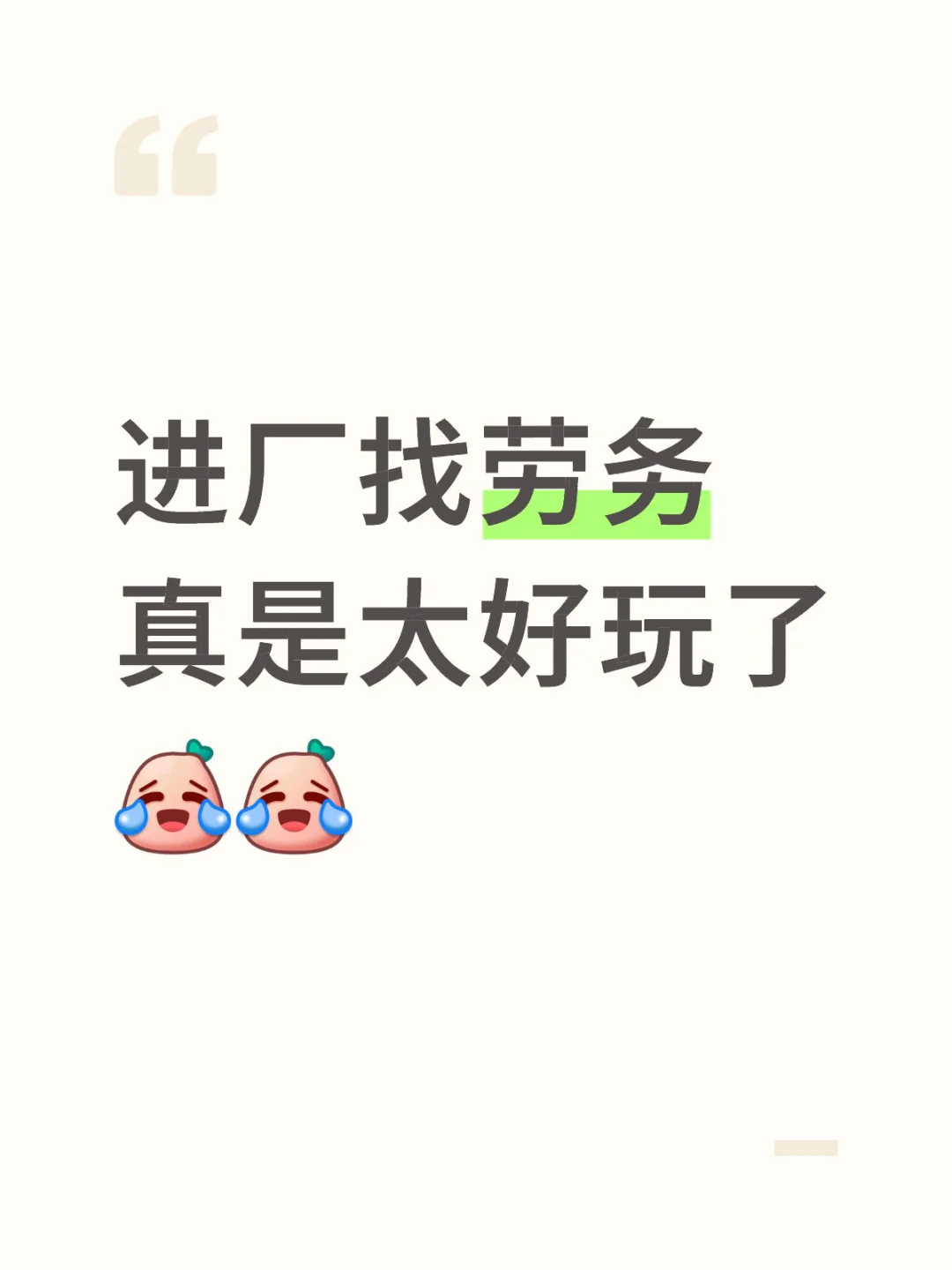 进厂找劳务真是太好玩了
