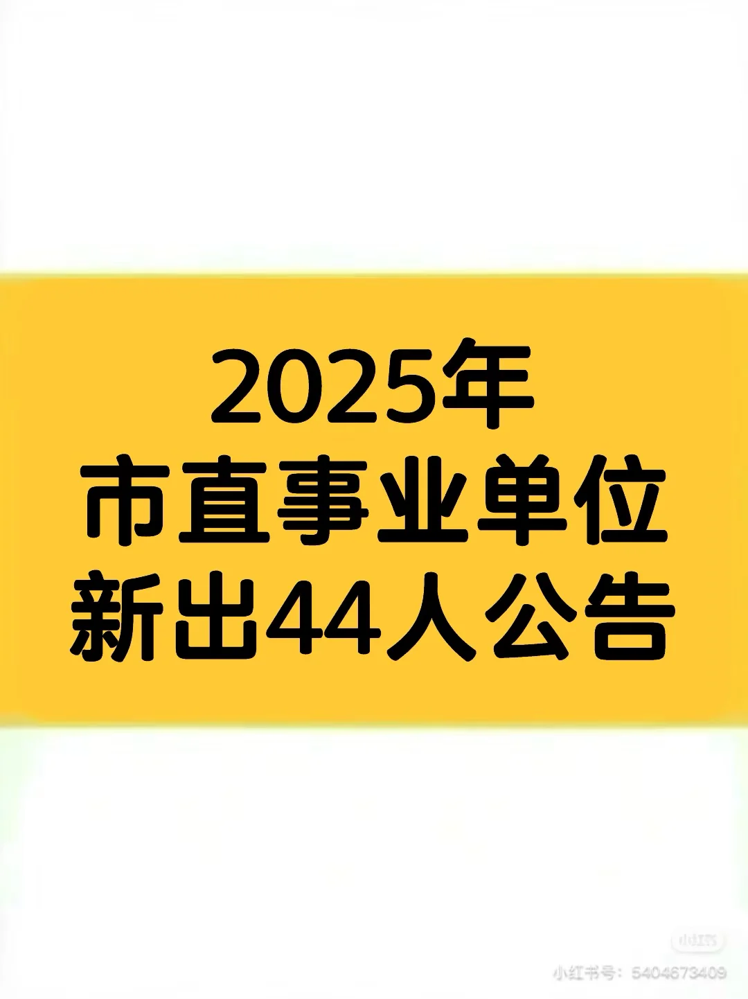 2025年市直事业单位新出44人公告