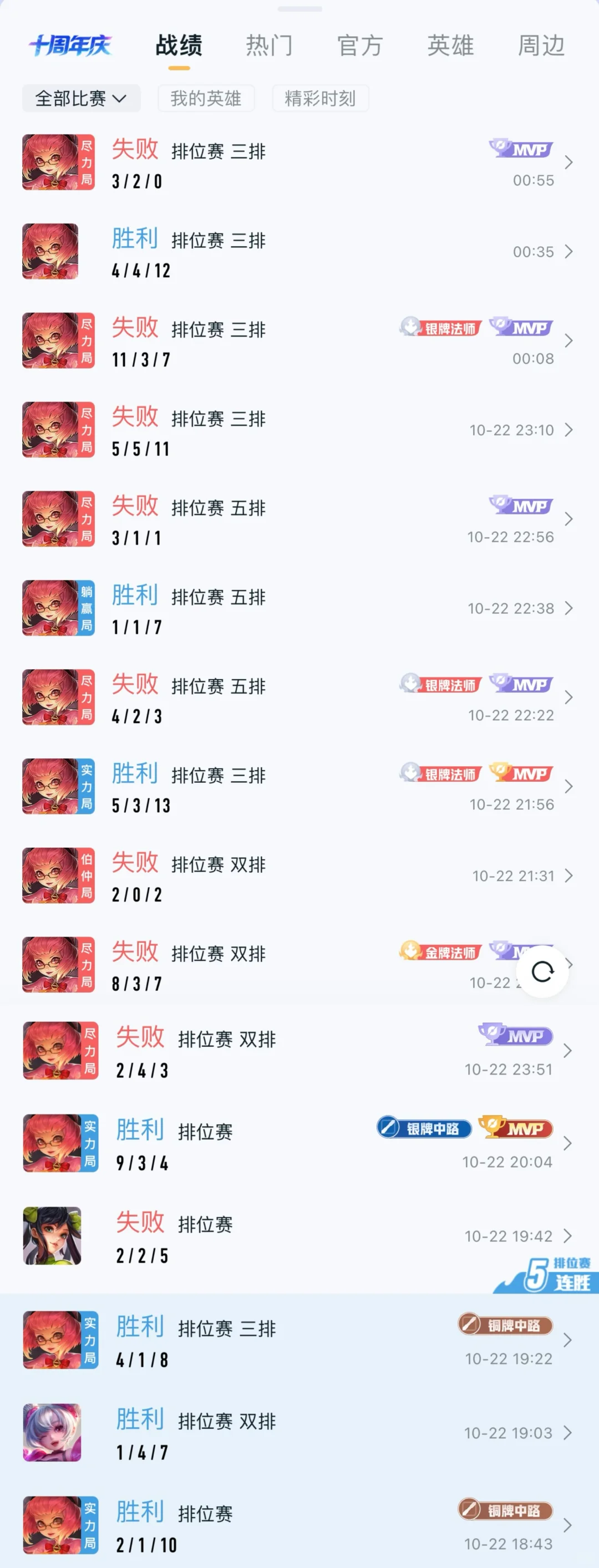 王者直播第11天 新人展馆第二周点满