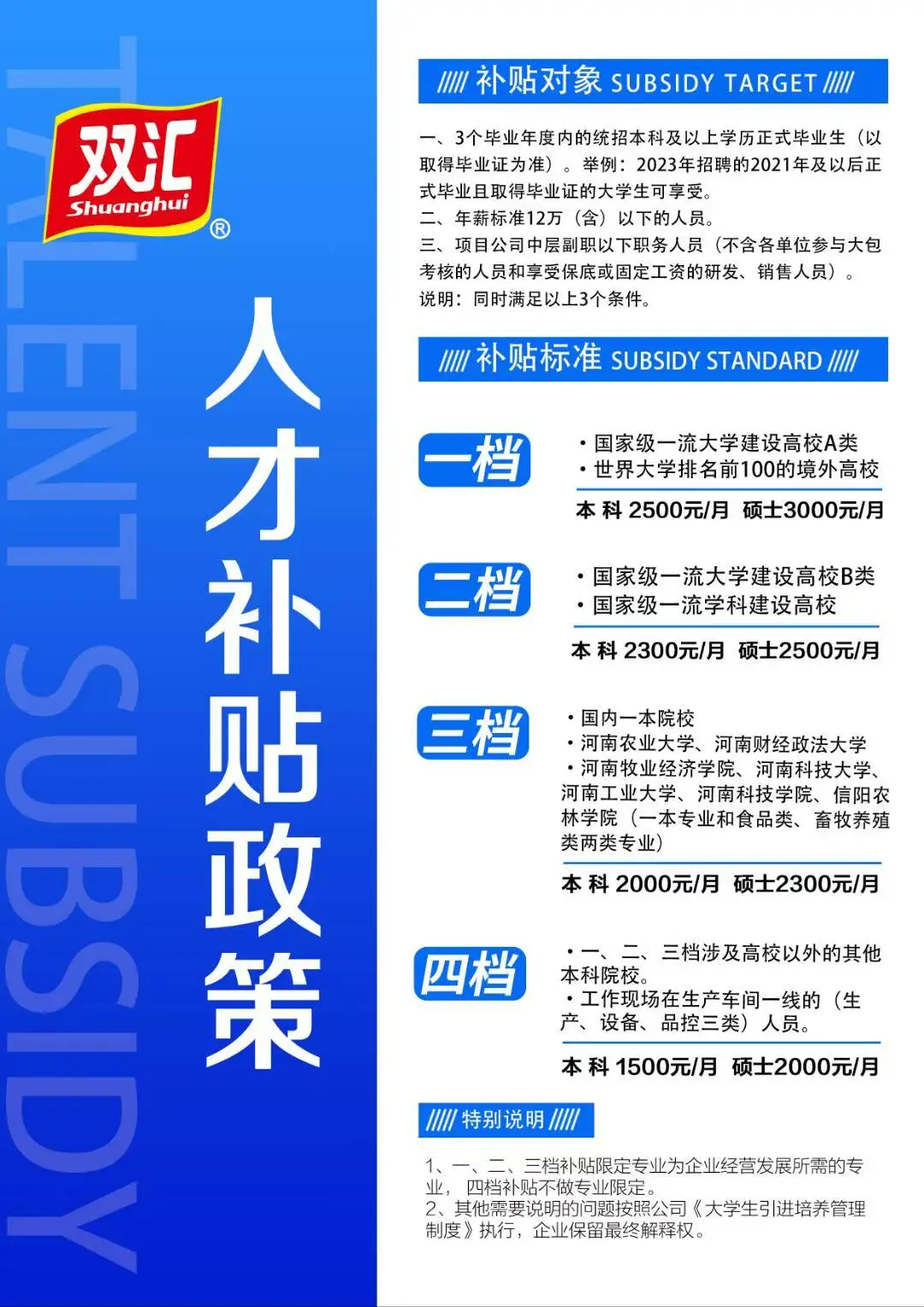 绵阳双汇食品有限公司招聘啦