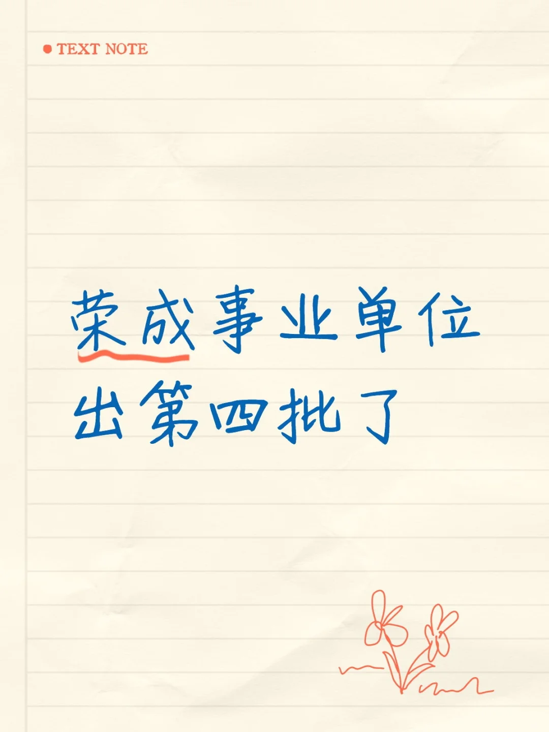 荣成事业单位出第四批了