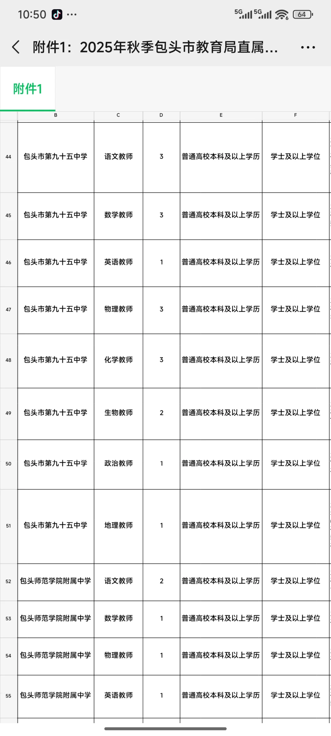 包头市教育局直属学校2026校园招聘！