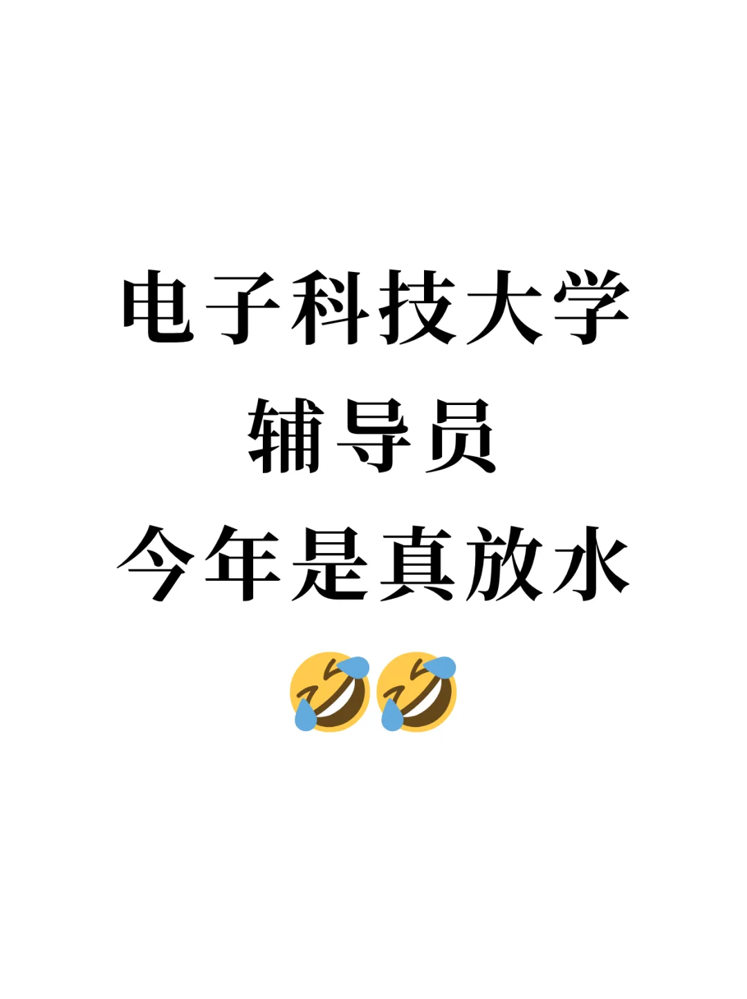 电子科技大学辅导员，今年是真放水啊