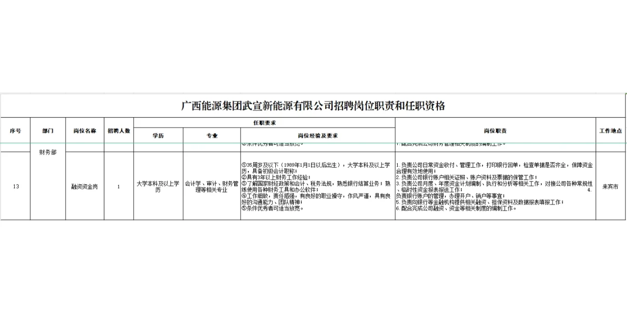 新能源岗！广西广投桂中新能源有限公司招聘