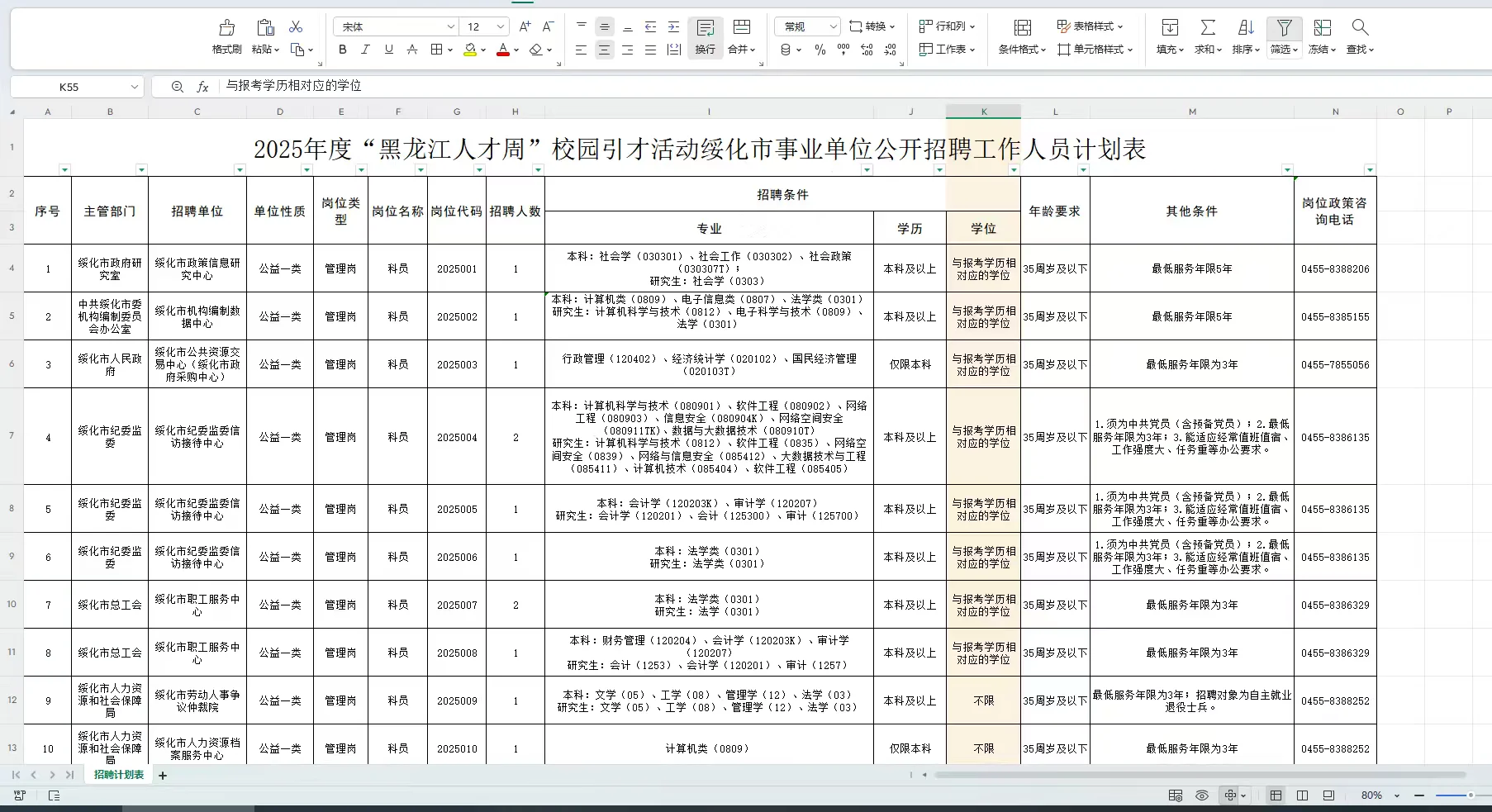 海伦事业编即将开始报名