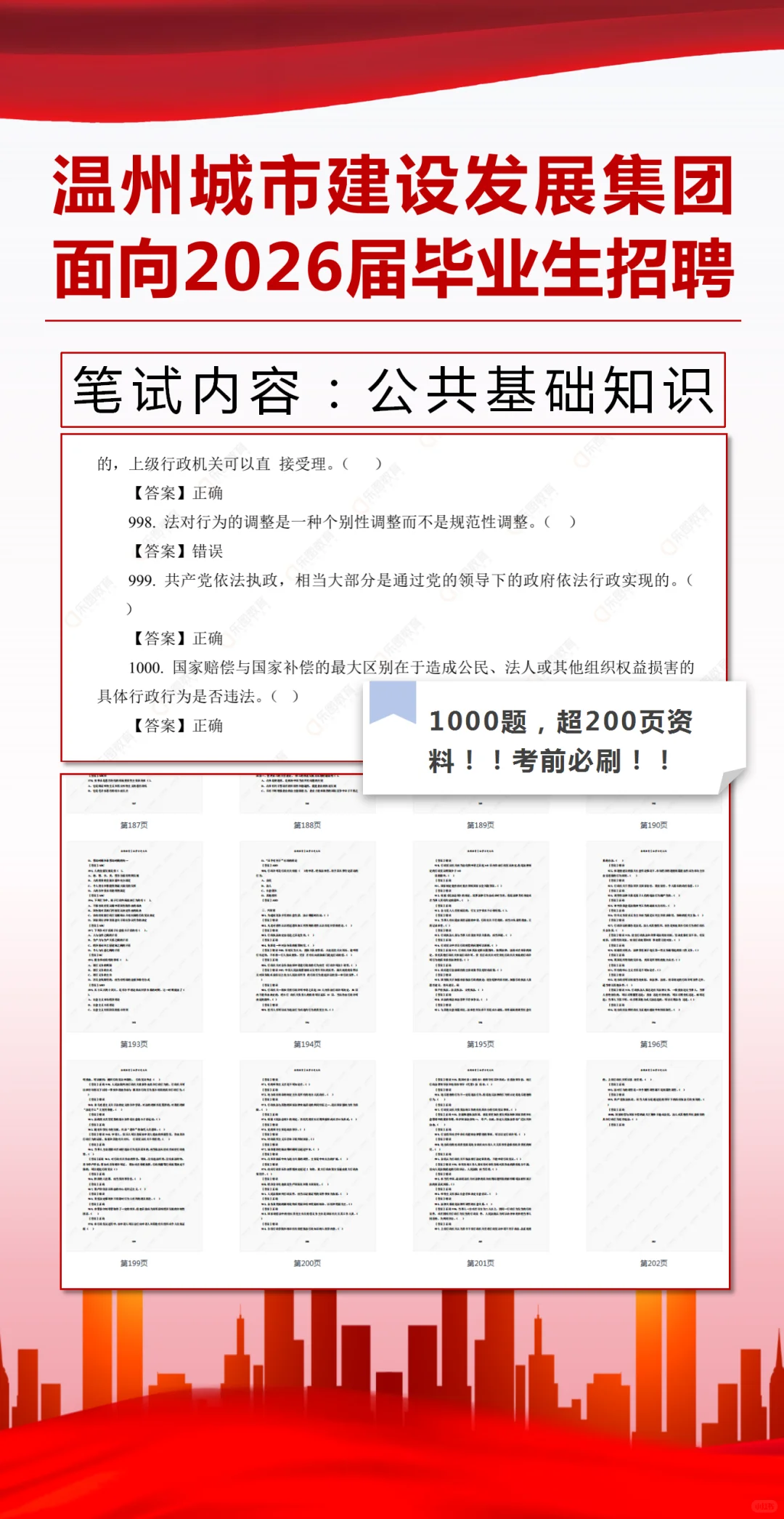 国企正式！温州城发集团招18人！面向应届