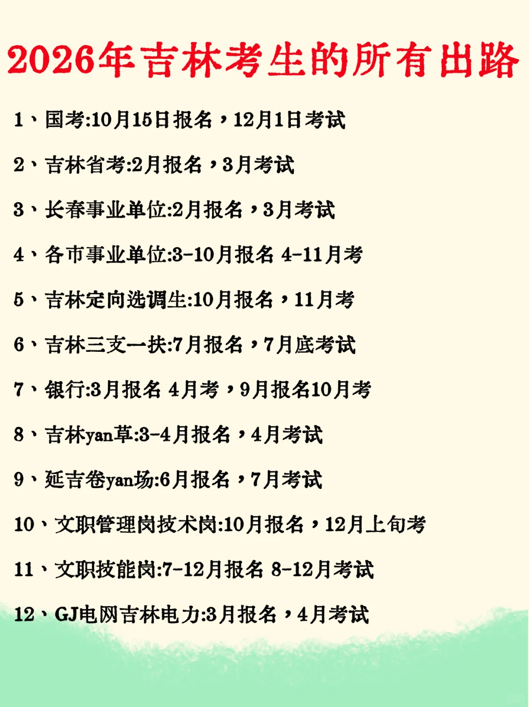 2026年吉林考生的所有出路