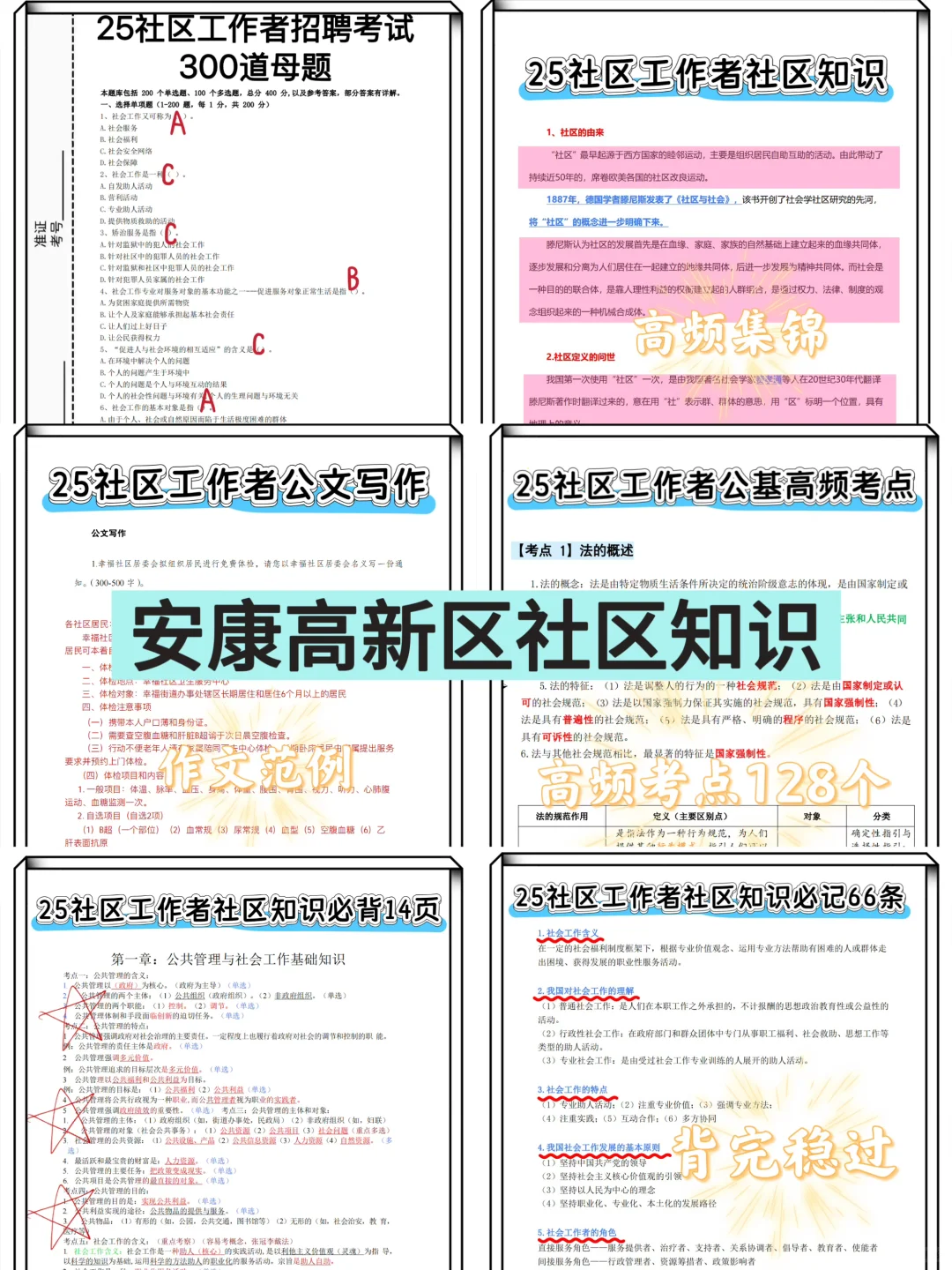 安康高新区社区工作者很水的，大概率考这些