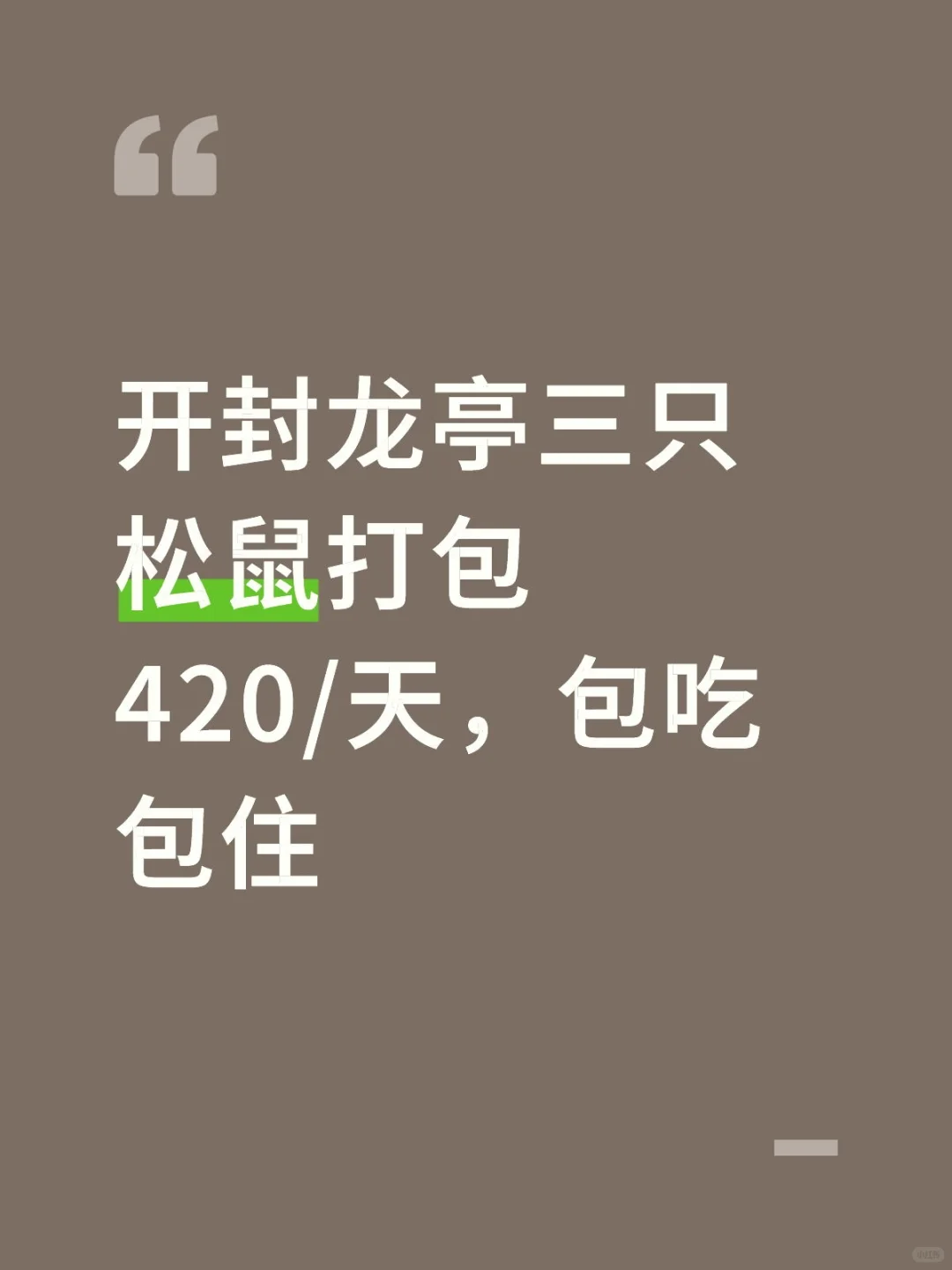 开封龙亭三只松鼠打包420/天，包吃包住