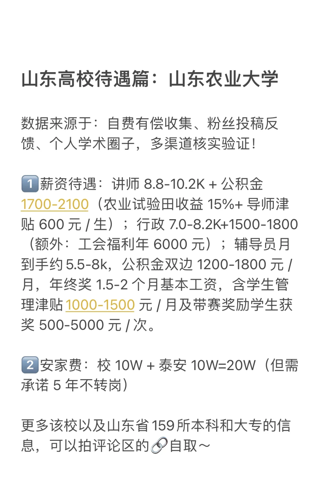 山东高校待遇篇：山东农业大学