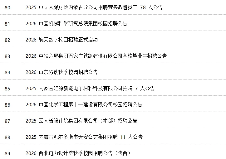 25年全国央国企招聘信息汇总(9月2号)
