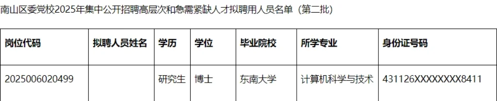 珠三角事业单位集中公开招聘拟录用公示汇总