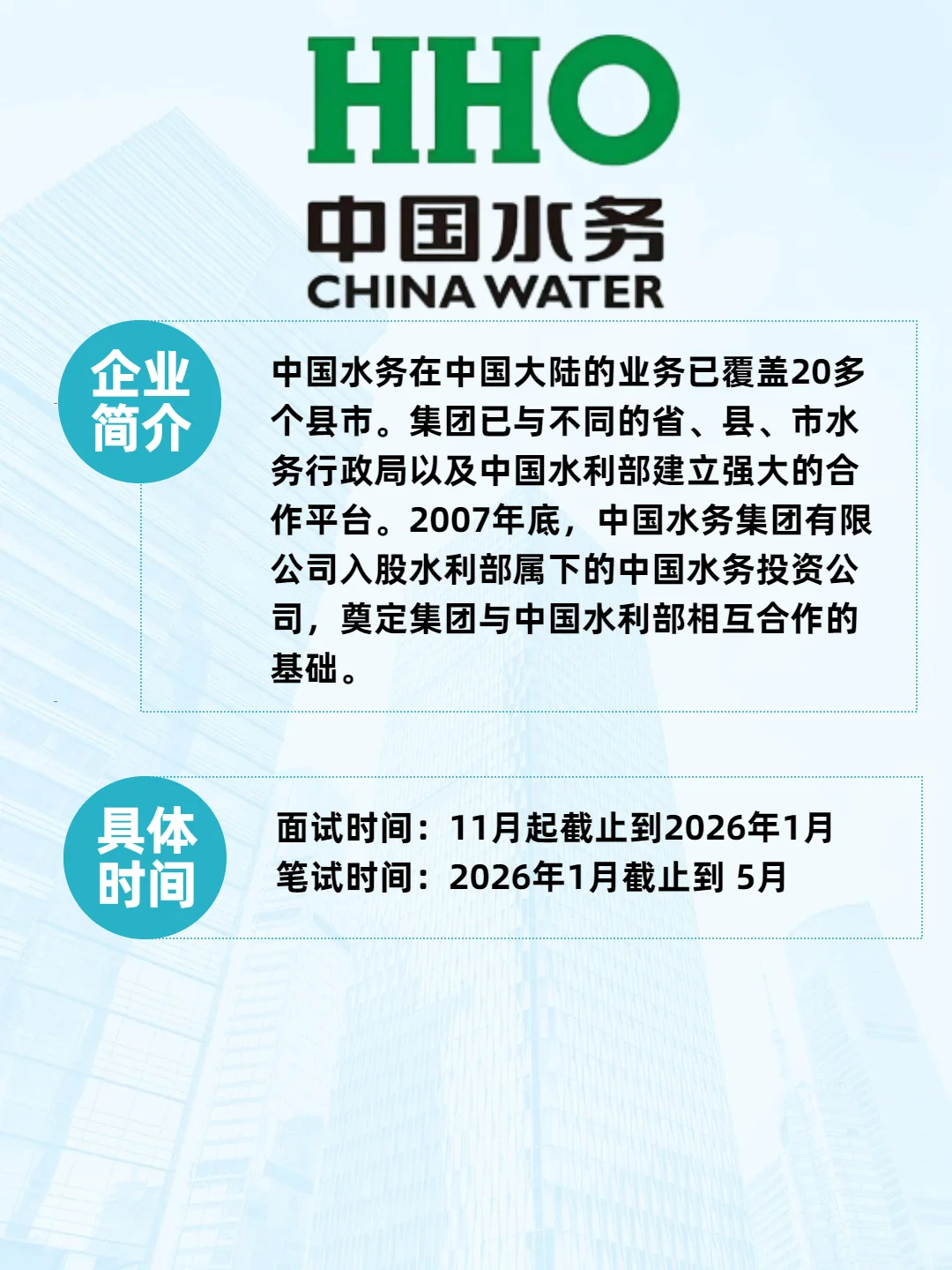 中国水务集团2026年招人啦！