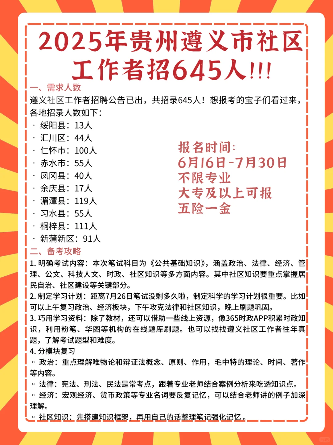 遵义市社区工作者招645人📢