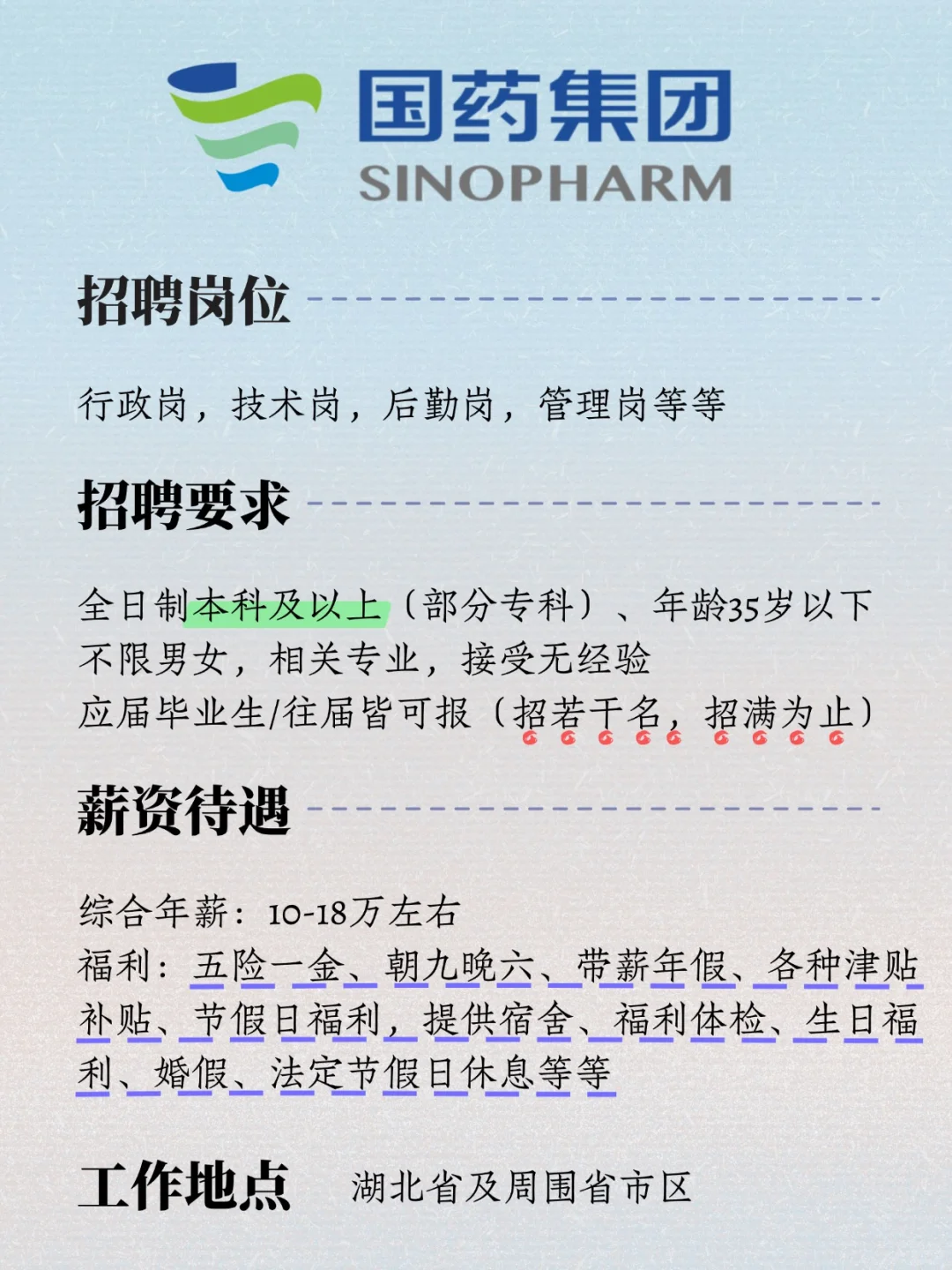 国药集团，有同学愿意来吗！速投！