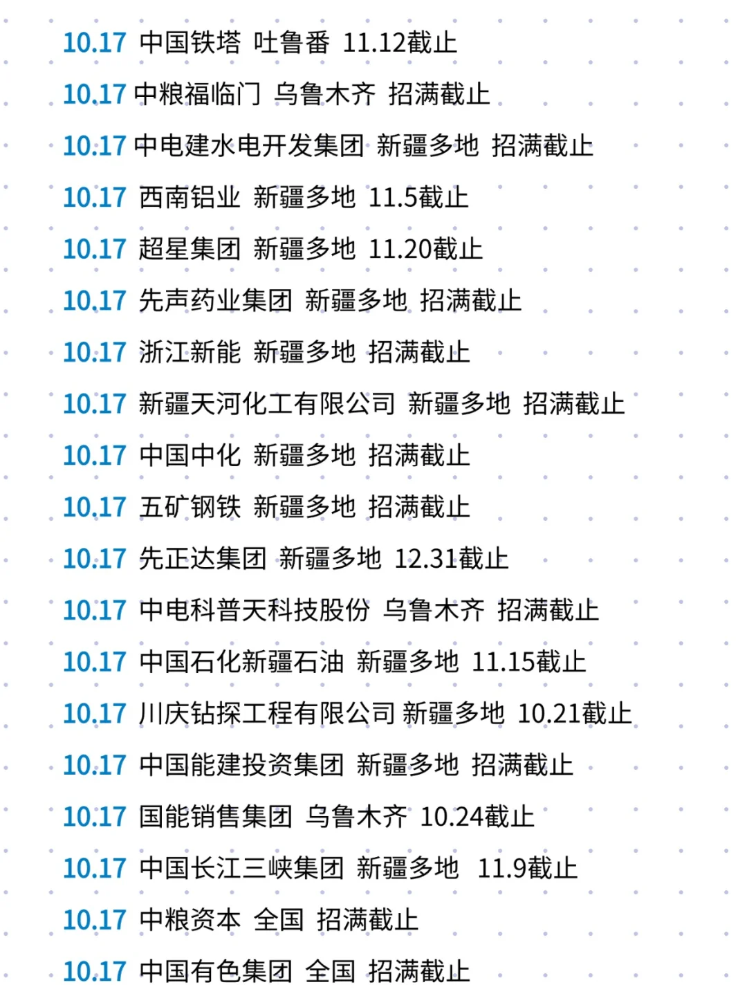 今日爆发的新疆秋招二批也太多了！😉