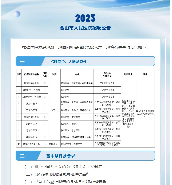 来宾合山市人民医院招20人