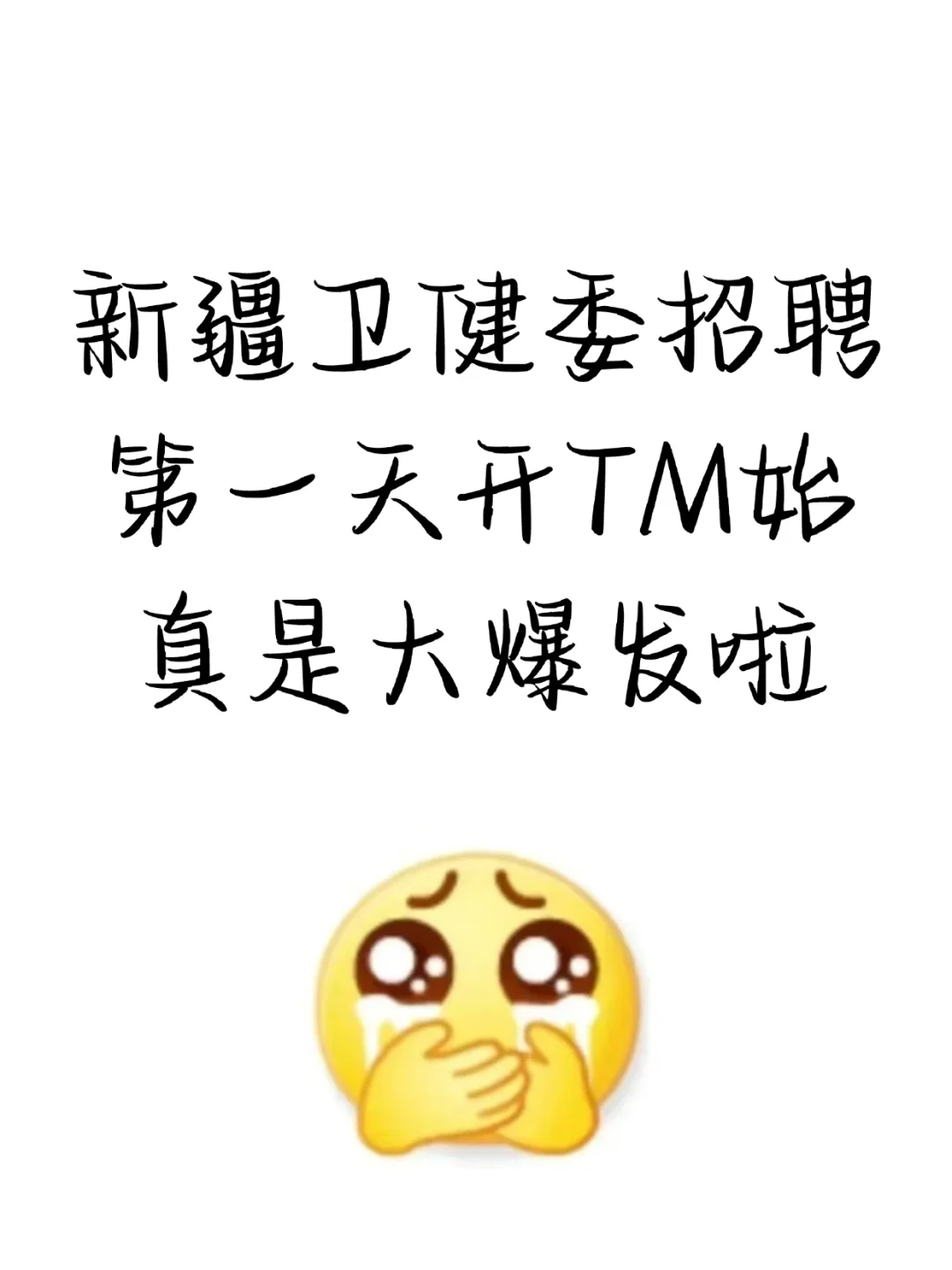新疆自治区卫健委招聘，第一天开TM始