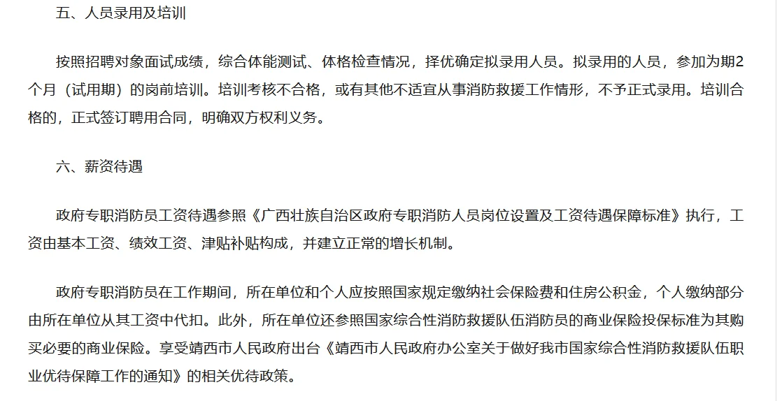 百色市靖西市消防救援大队招聘公告
