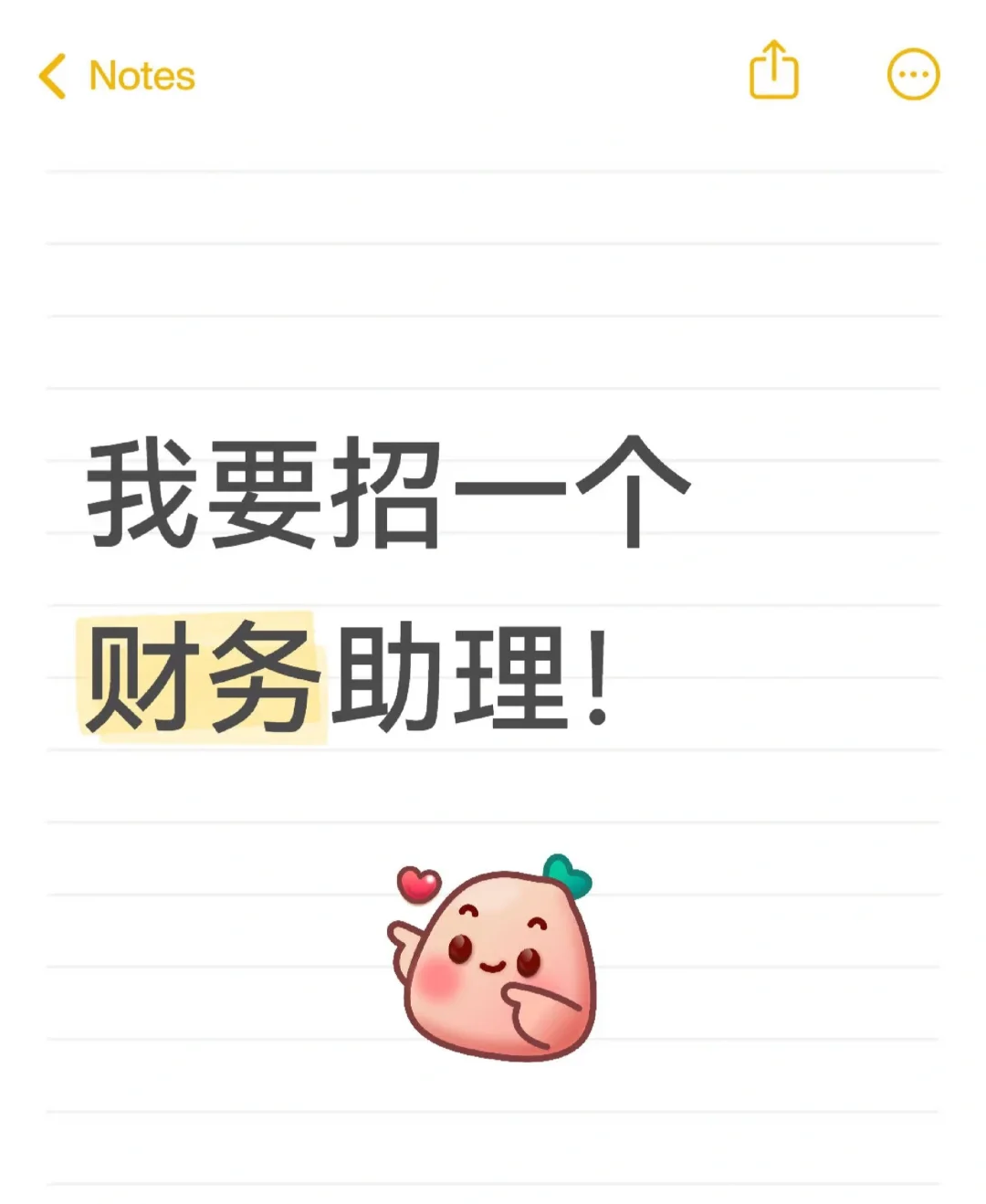 急需一个财务助理！