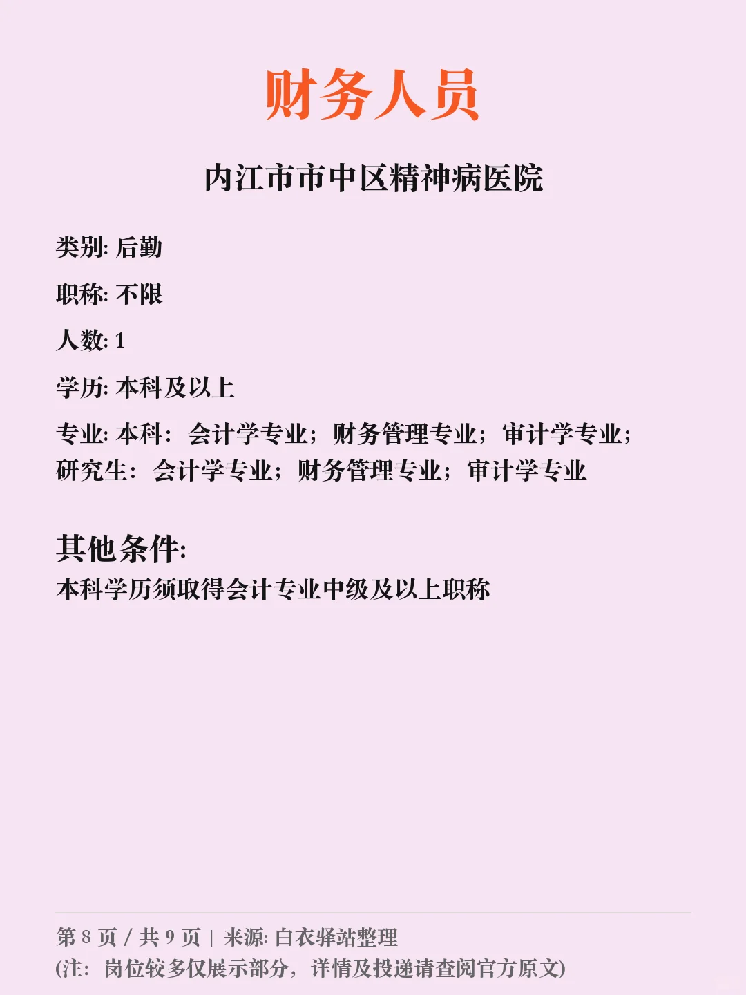 内江市市中区人民医院等多个单位考核招聘