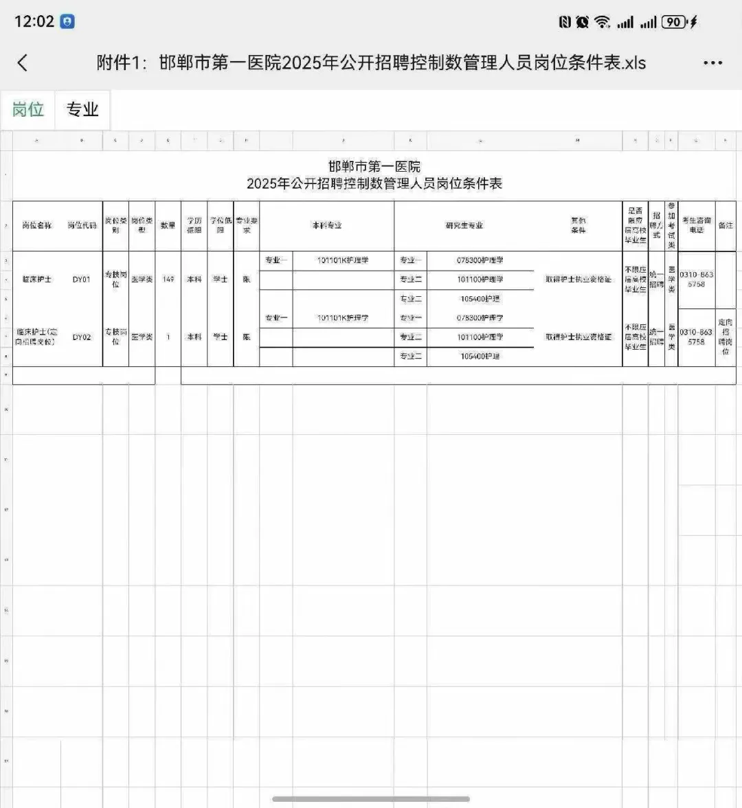 邯郸市第一医院公告
