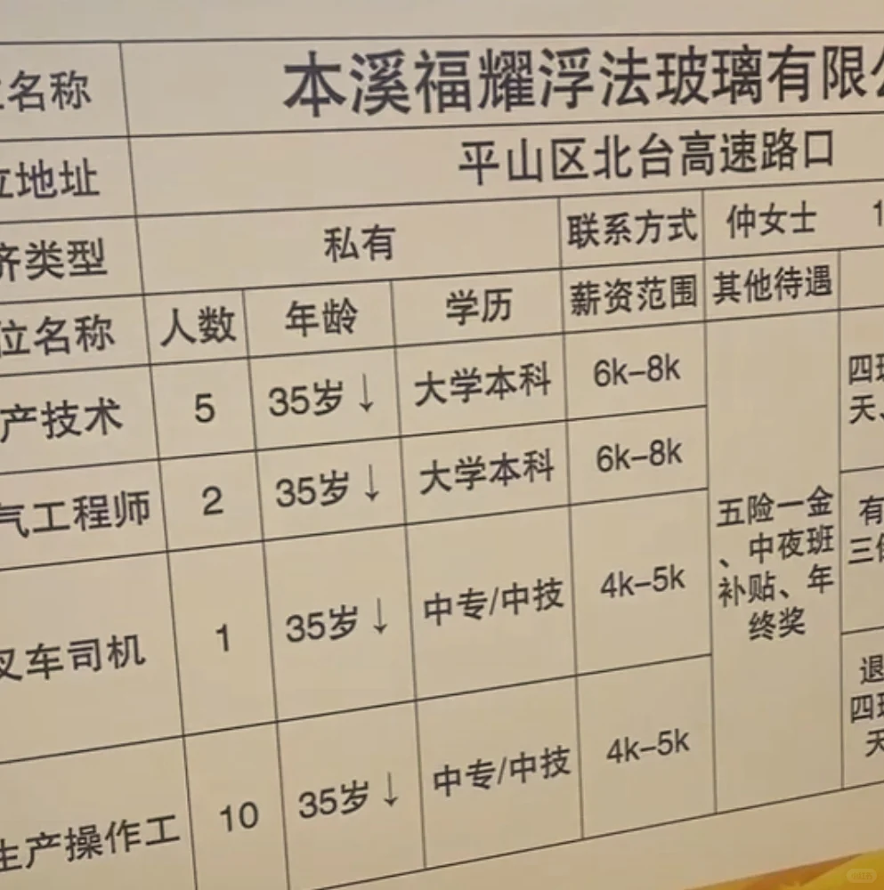 本溪找工作还可以 4000元以上的工作还有
