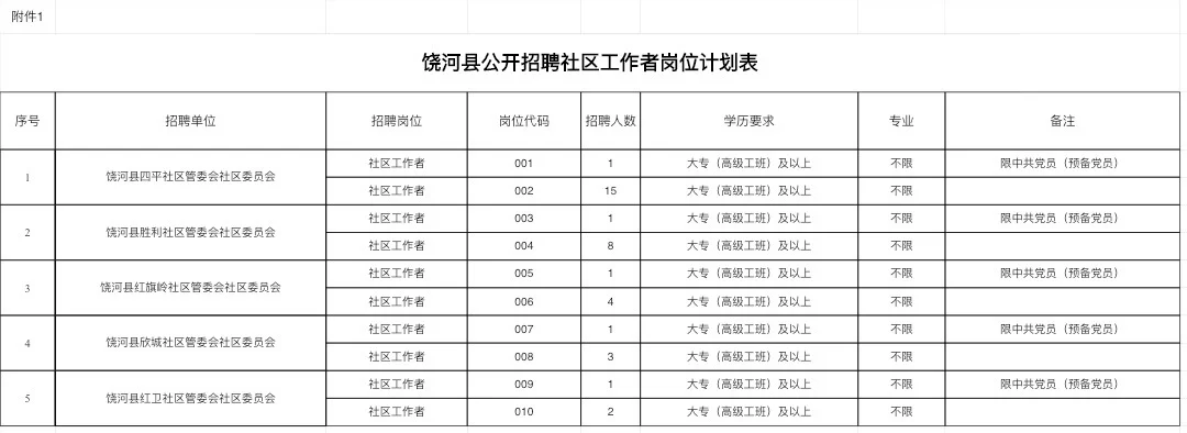 2025年饶河县公开招聘社区工作者37人