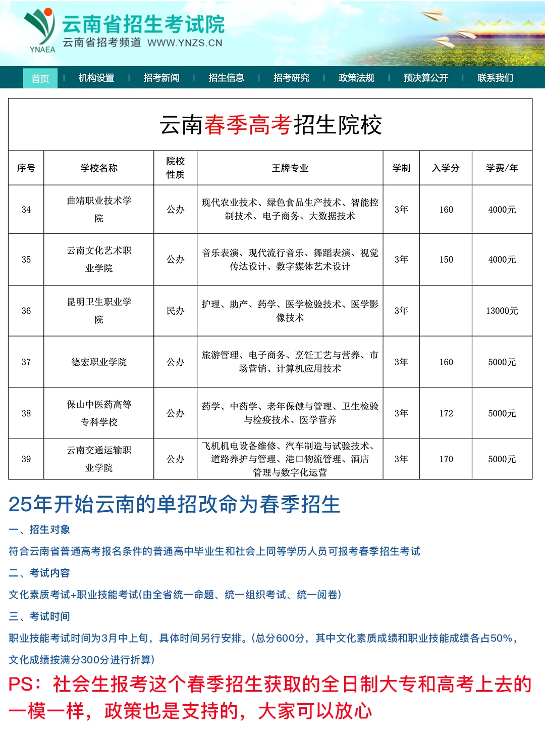 云南春招院校名录来啦🔥
