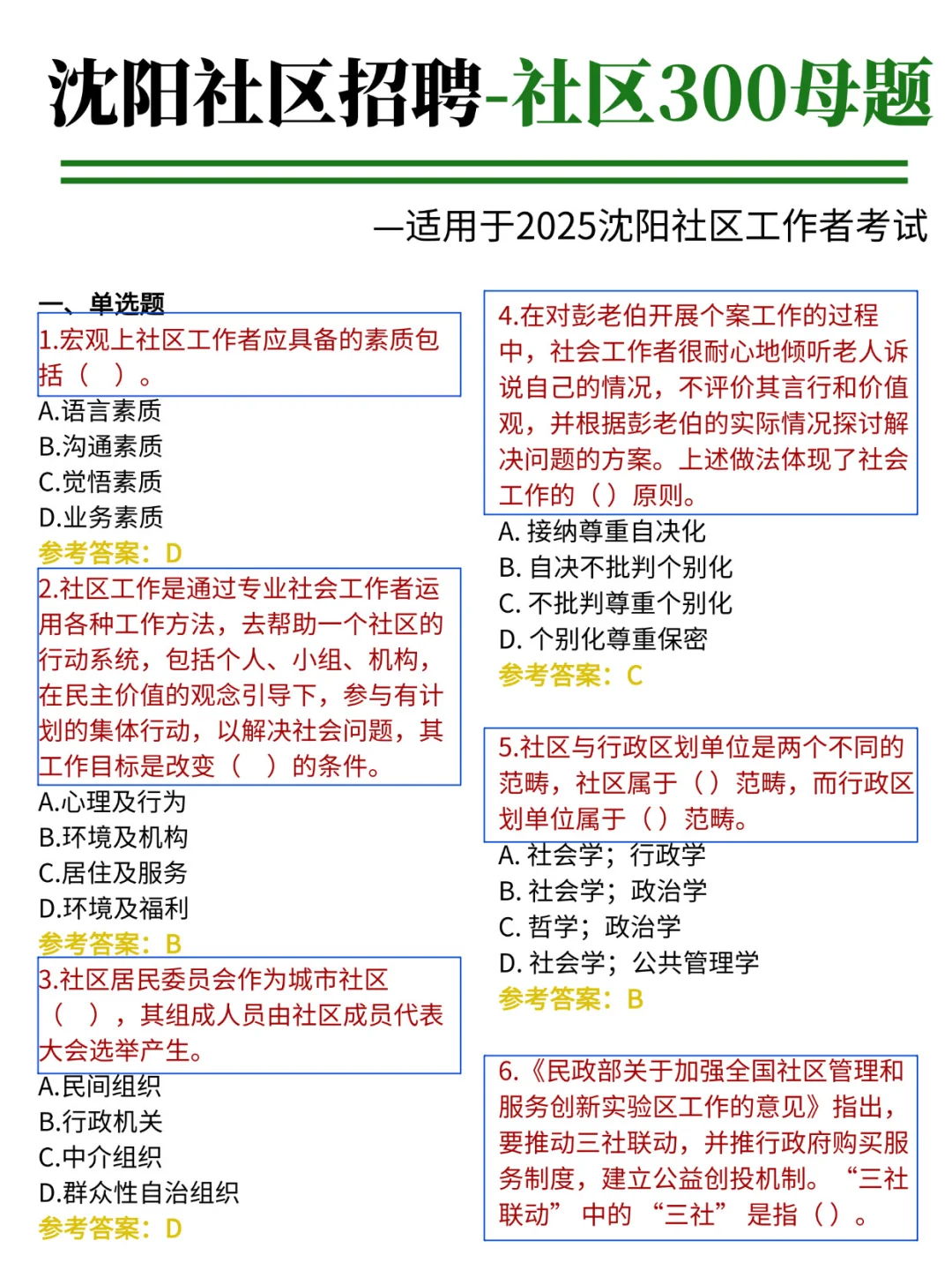 10.27报名后再备考沈阳社区，我的建议是……